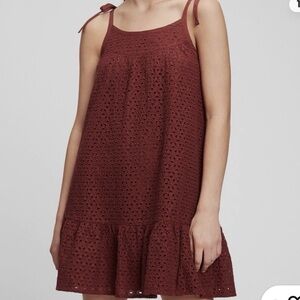 GAP Burgundy Eyelet swing dress